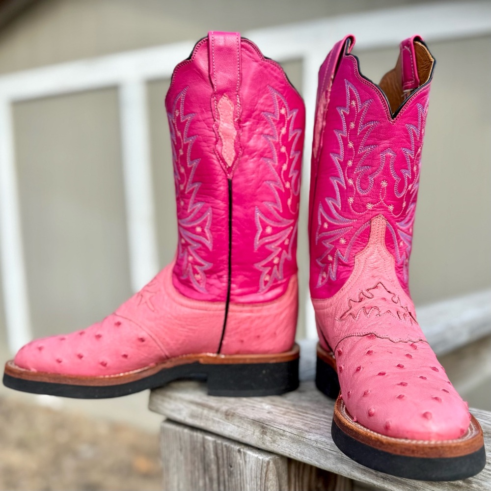 Lucchese Pink Heeled Boots - Picture 5 of 11